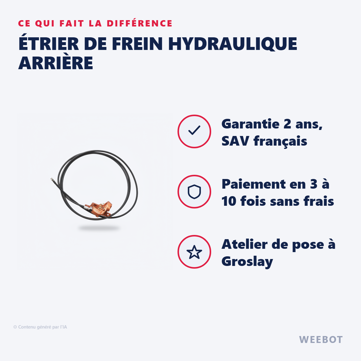 Étrier de Frein Hydraulique Arrière : les points forts