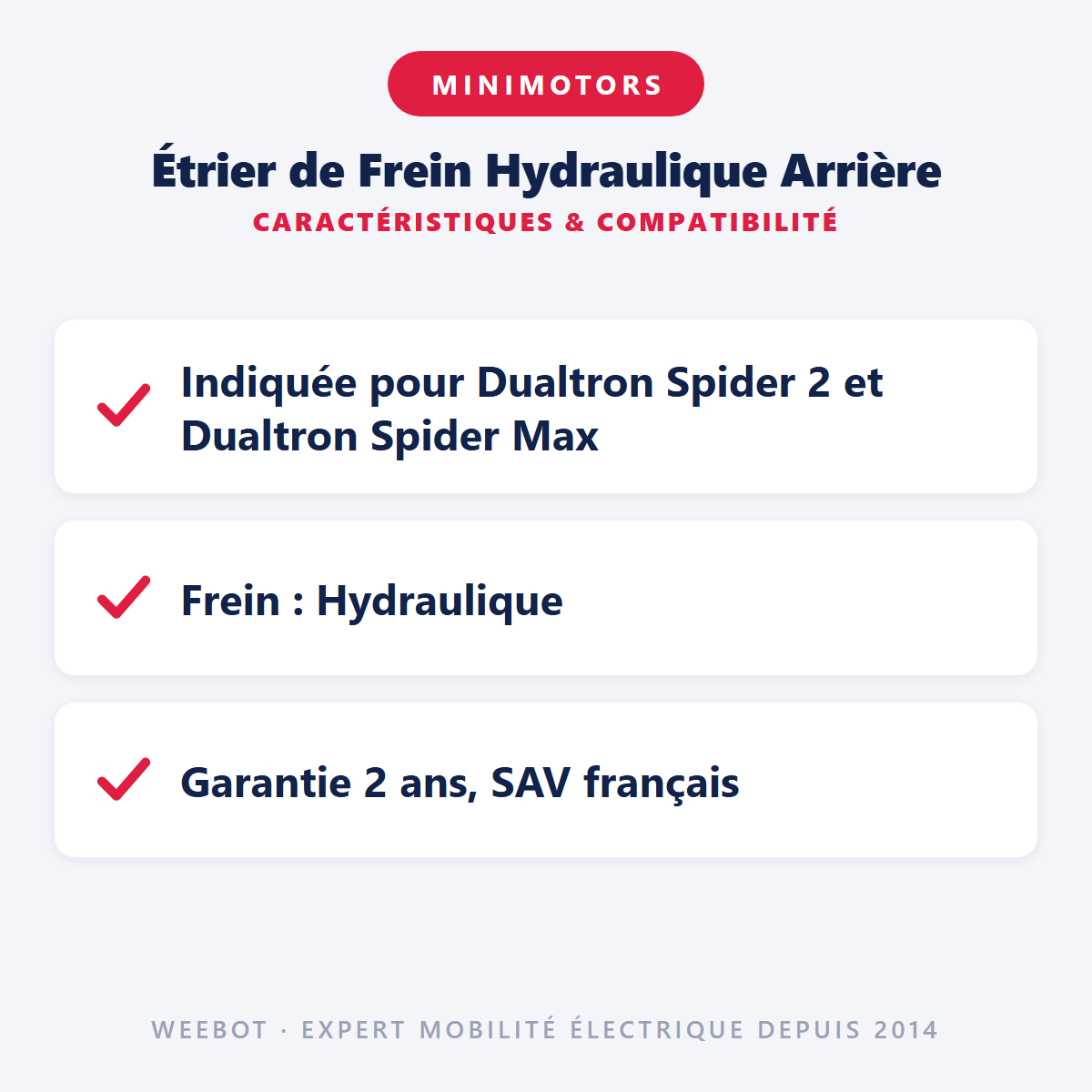 Étrier de Frein Hydraulique Arrière : caractéristiques et compatibilité