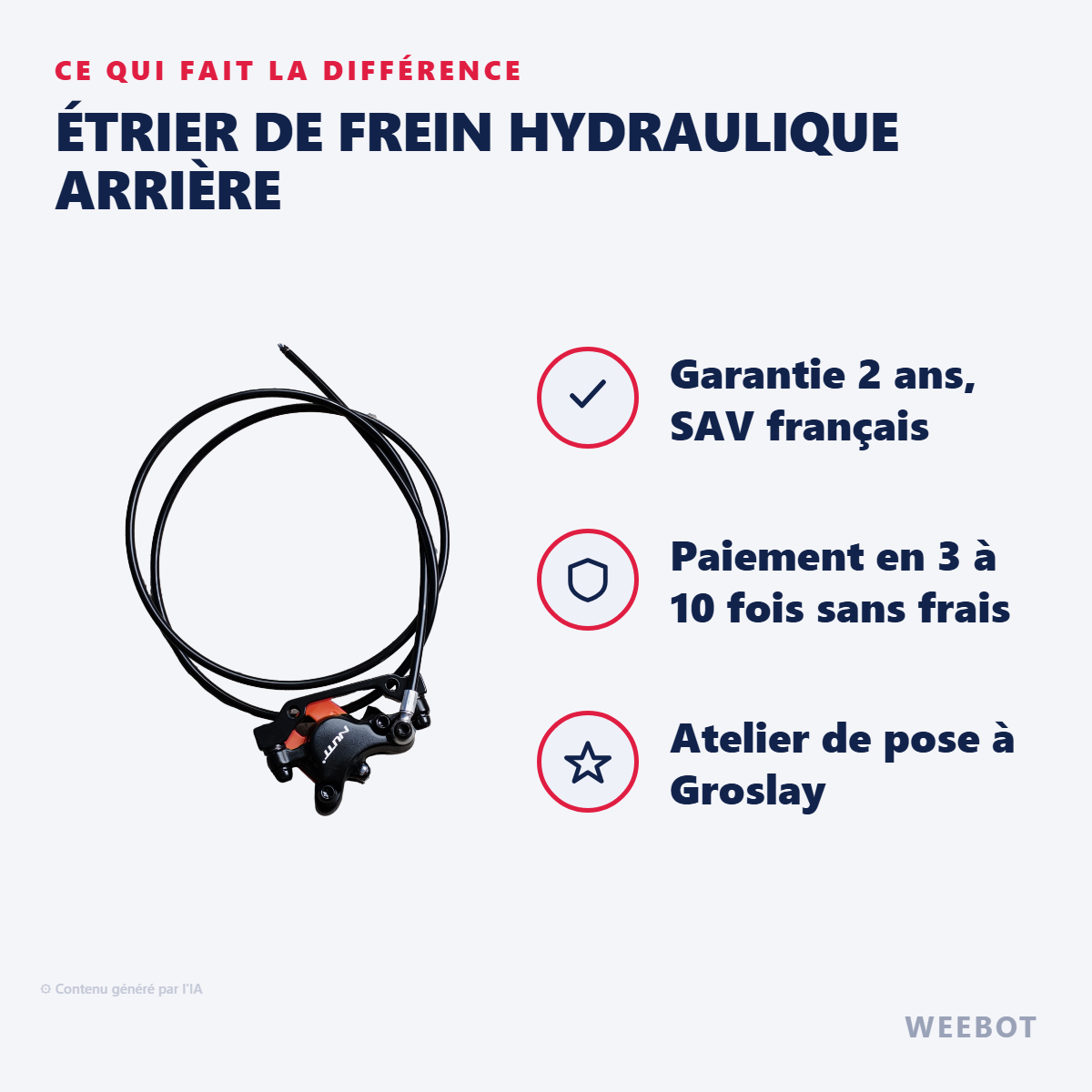 Étrier de Frein Hydraulique Arrière : les points forts