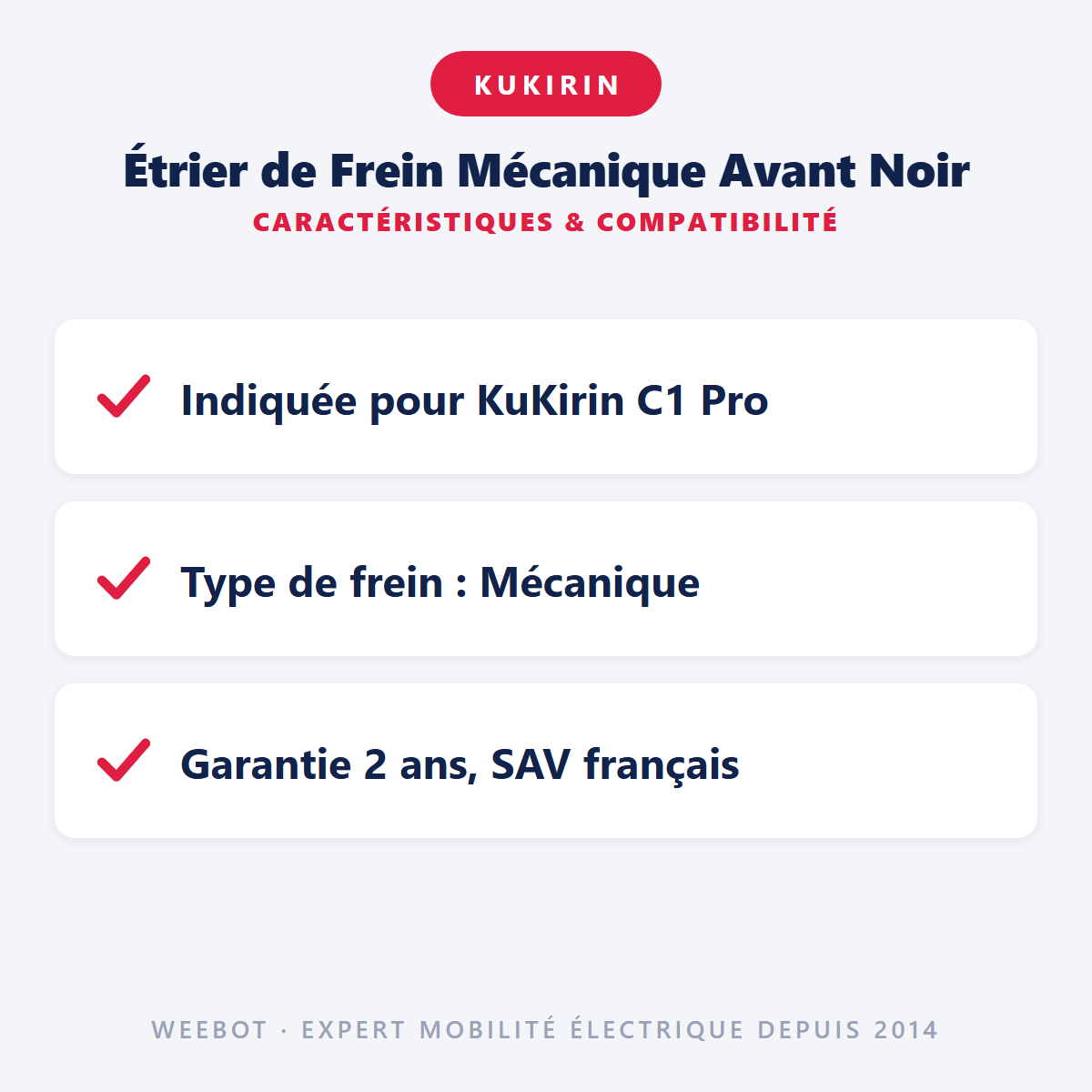 Étrier de Frein Mécanique Avant Noir : caractéristiques et compatibilité