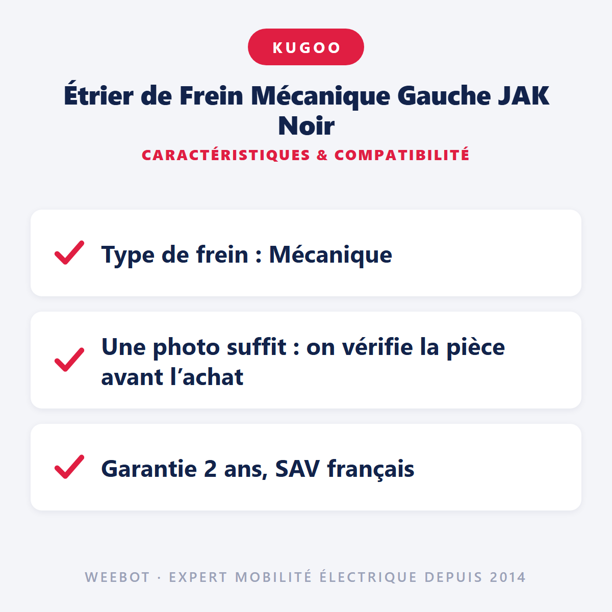 Étrier de Frein Mécanique Gauche JAK Noir : caractéristiques et compatibilité