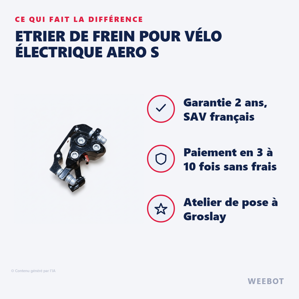 Etrier de Frein pour Vélo Électrique Aero S : les points forts