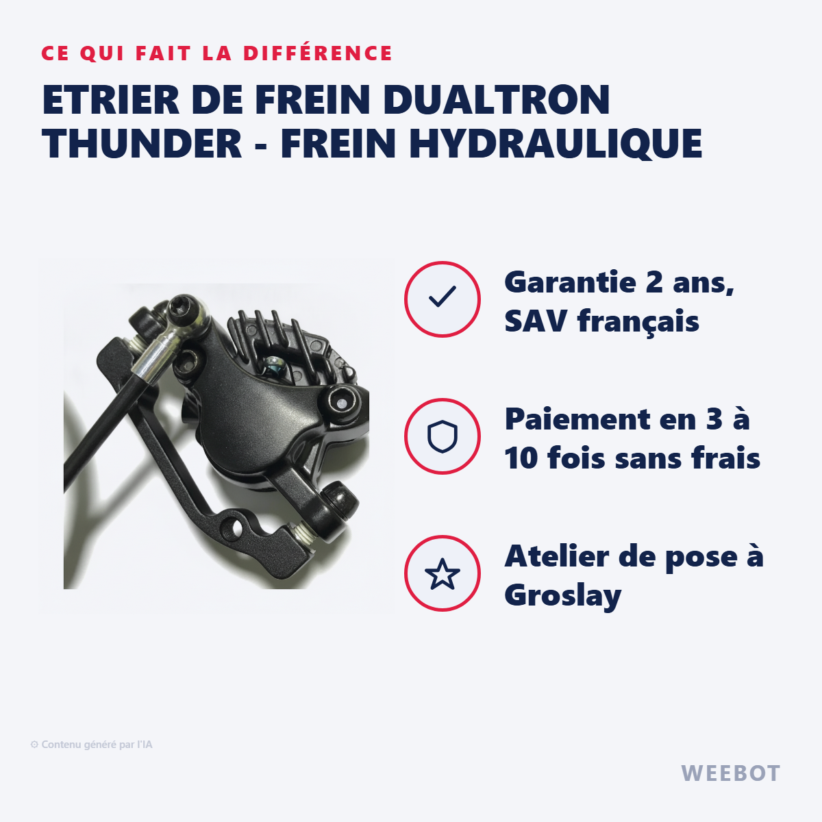 Etrier de Frein Dualtron Thunder - Frein Hydraulique : les points forts