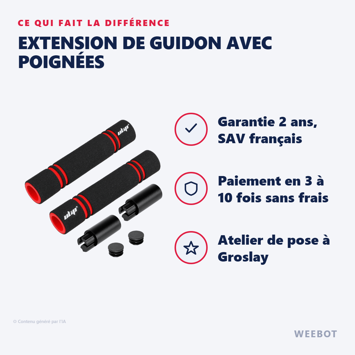 Extension de Guidon avec Poignées : les points forts