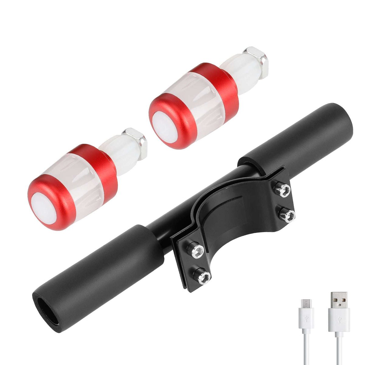 Guidon enfant pour trottinette électrique avec poignées et lumières LED d'embout de guidon