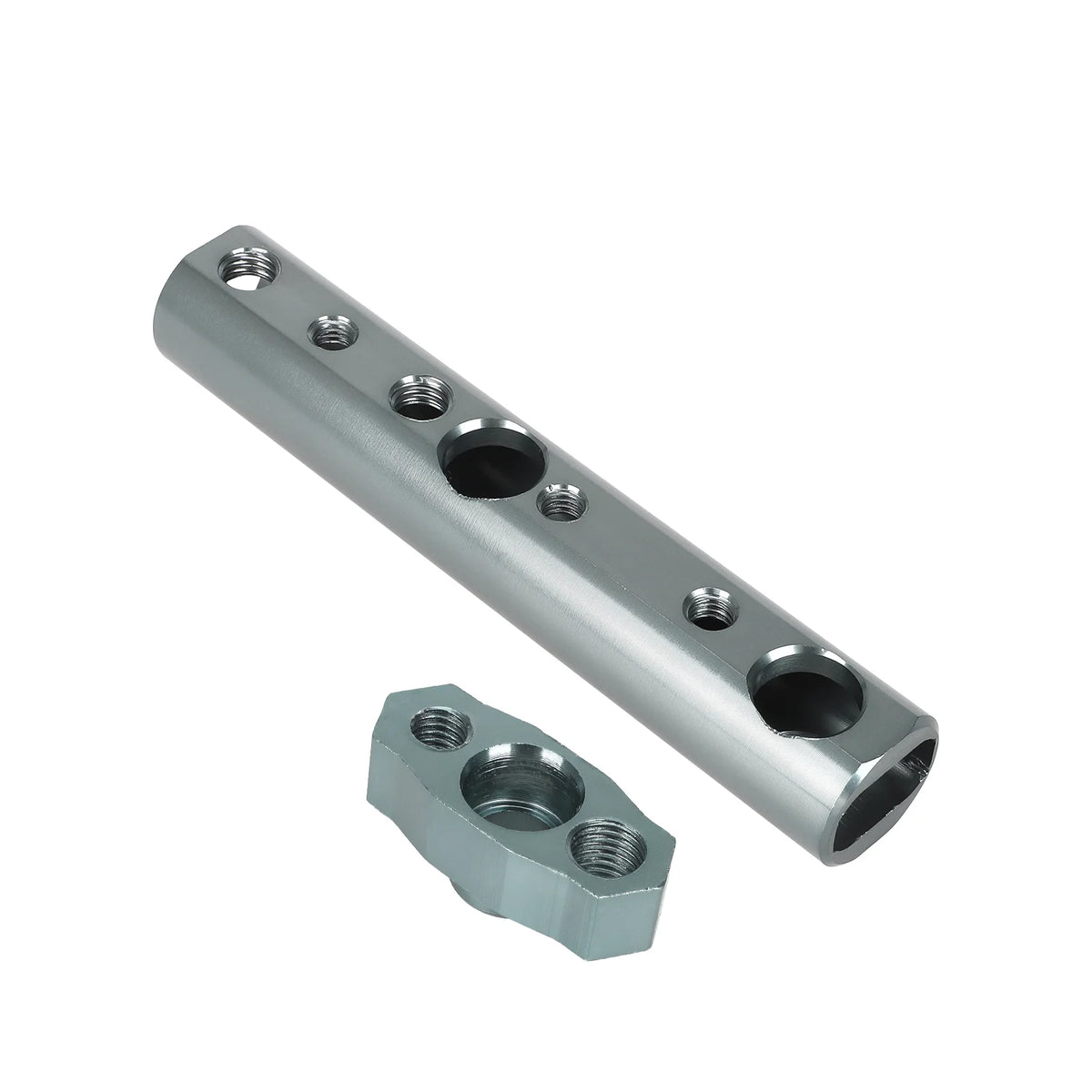 Barre d'extension multifonction en alliage d'aluminium gris avec son support d'attache