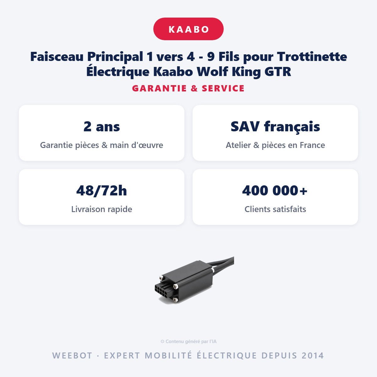 Faisceau Principal 1 vers 4 - 9 Fils pour Trottinette Électrique Kaabo Wolf King GTR - Weebot