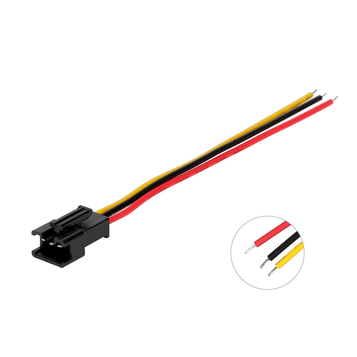Câble connecteur JST SM 3 broches femelle de 10 cm avec fils rouge, noir et jaune
