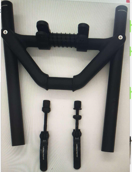 Guidon pliant noir avec deux leviers de serrage rapide pour Rovoron R7