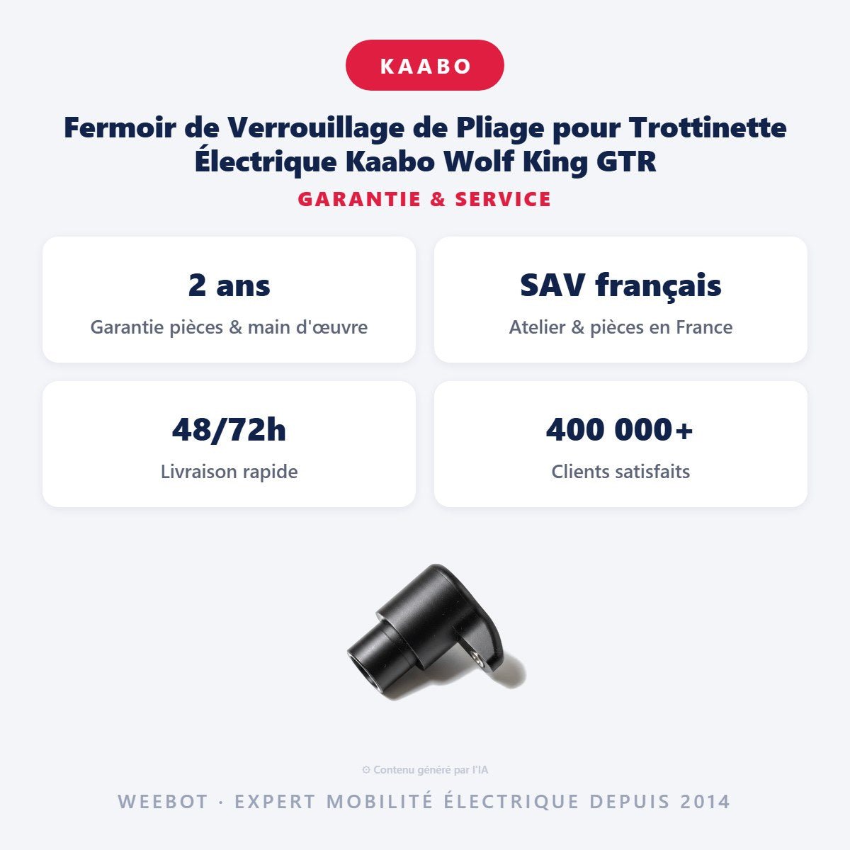 Fermoir de Verrouillage de Pliage pour Trottinette Électrique Kaabo Wolf King GTR - Weebot