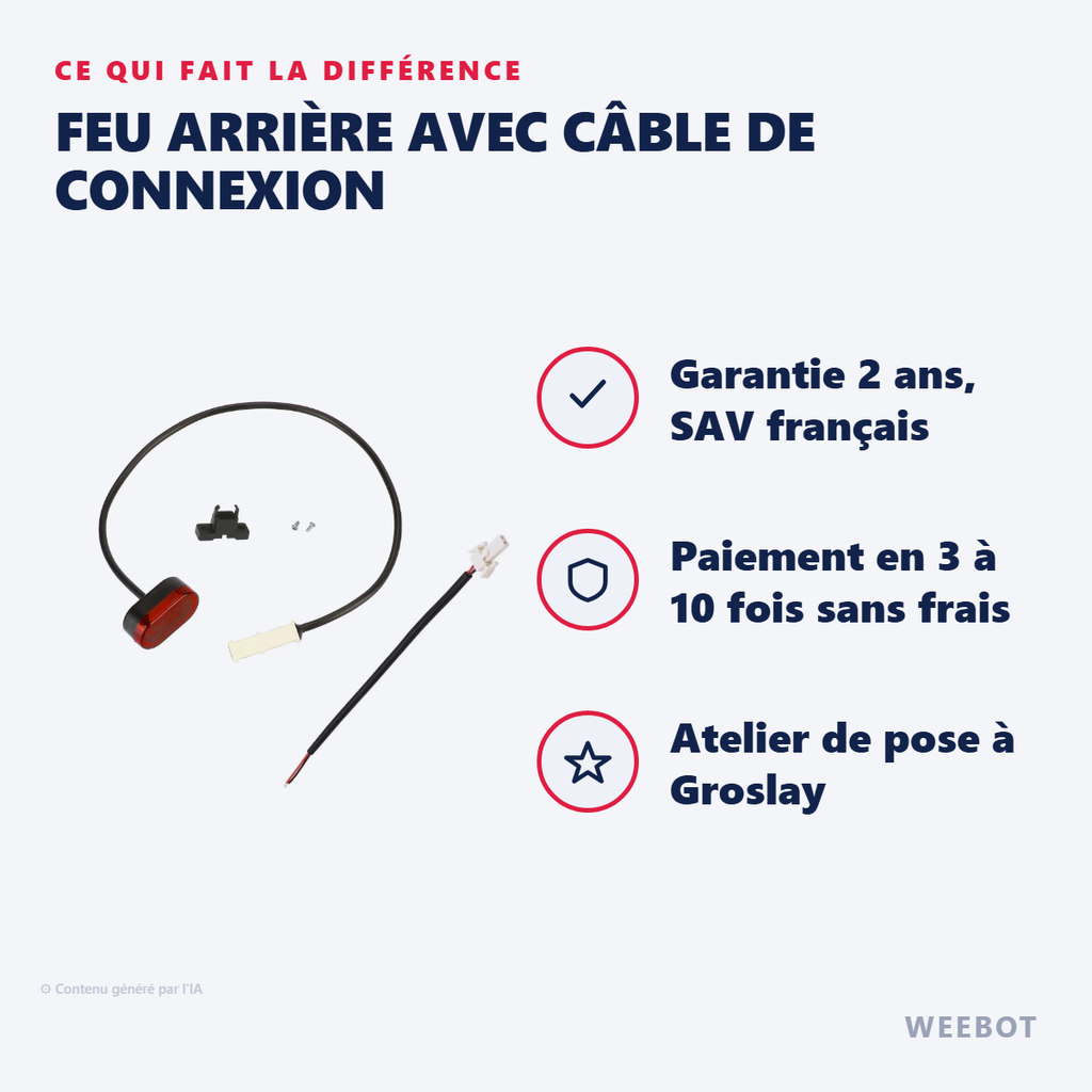 Feu Arrière Câble Xiaomi M365 - Pas Cher