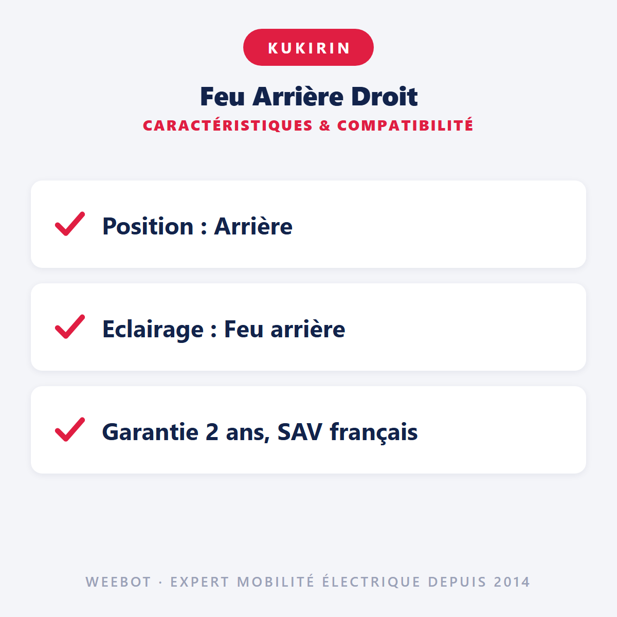 Feu Arrière Droit : caractéristiques et compatibilité