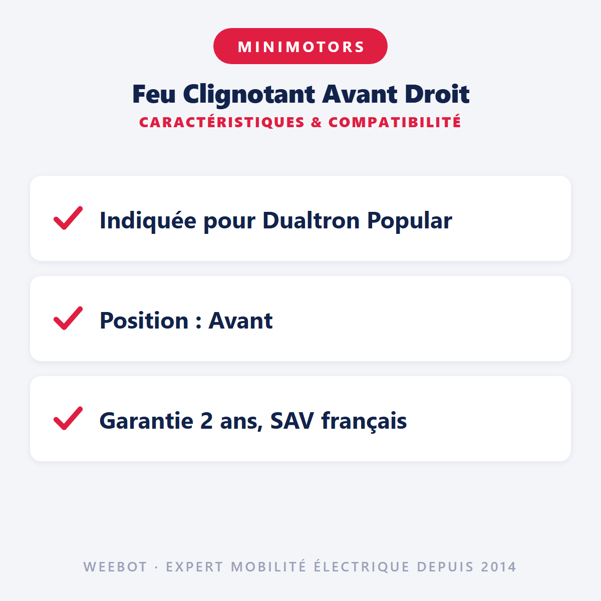 Feu Clignotant Avant Droit : caractéristiques et compatibilité