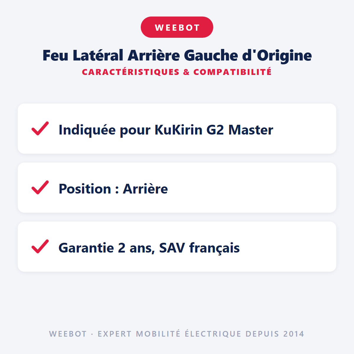 Feu Latéral Arrière Gauche d'Origine : caractéristiques et compatibilité