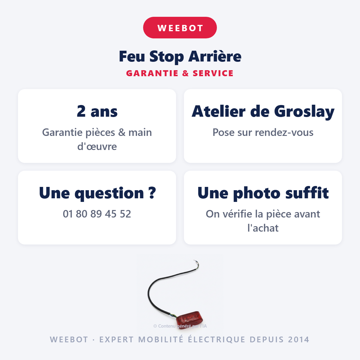 Feu Stop Arrière : garantie 2 ans et service après-vente
