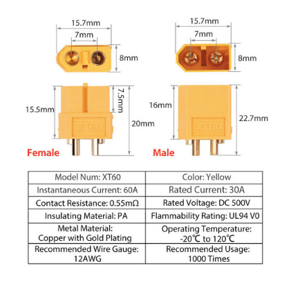 Connecteurs RC XT60E XT90 Connecteurs Pour Batterie LiPo RC - XT60, XT90, EC5 Av Connecteurs RC XT60E XT90 Connecteurs Pour Batterie LiPo RC - XT60, XT90, EC5 Av