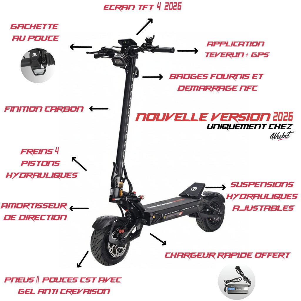Trottinette Électrique Teverun Fighter 11 Plus V6 2026 - Weebot