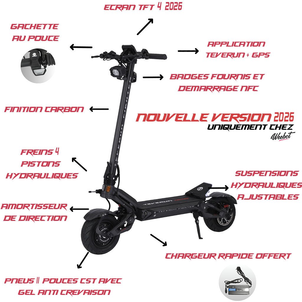 Trottinette Électrique Teverun Fighter 11 Plus V6 2026 - Weebot