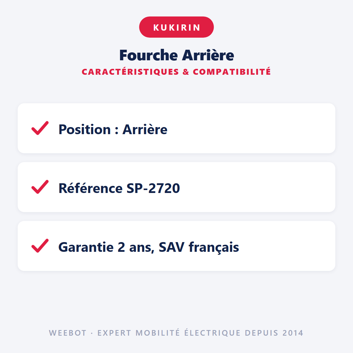 Fourche Arrière : caractéristiques et compatibilité
