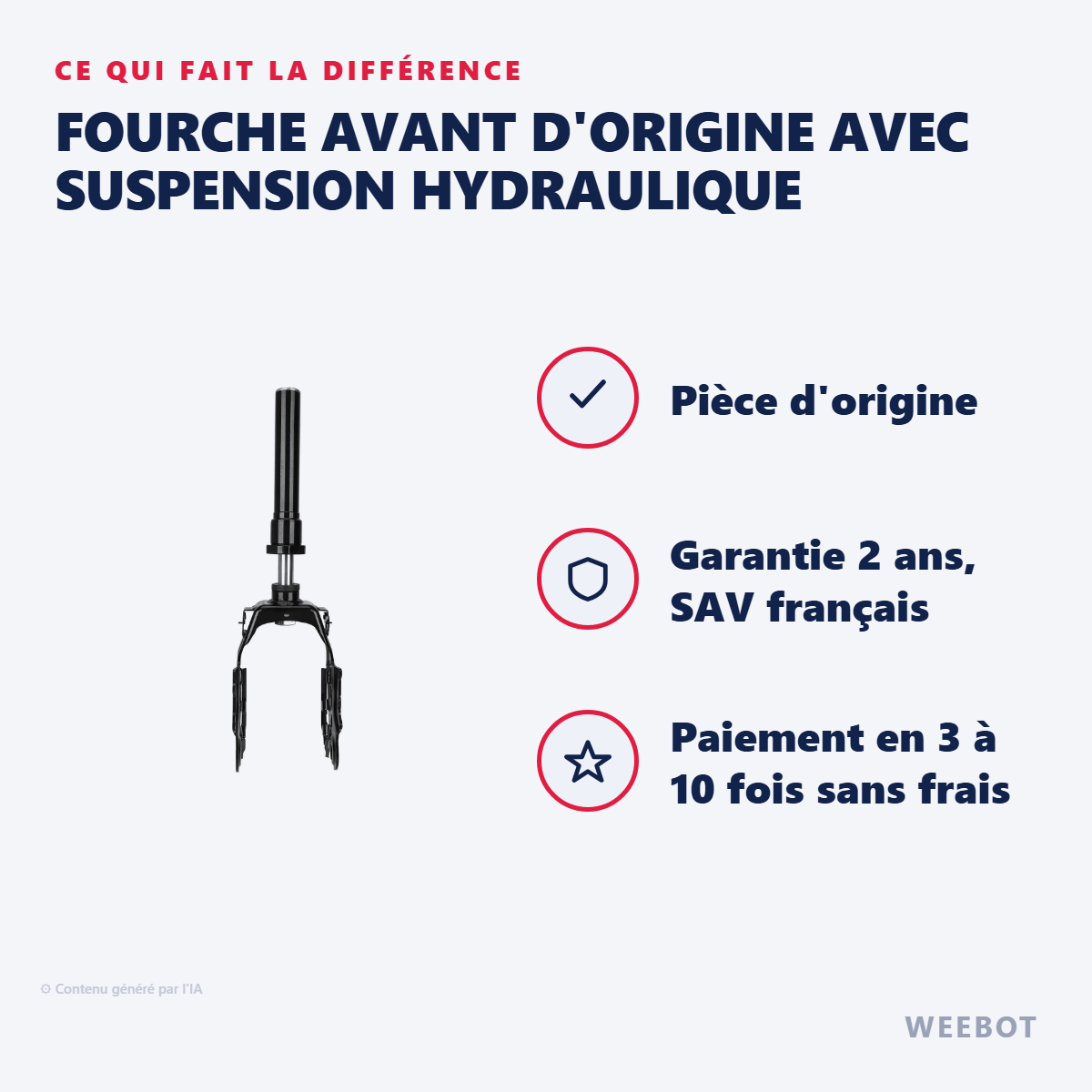 Fourche Avant d'Origine avec Suspension Hydraulique : les points forts