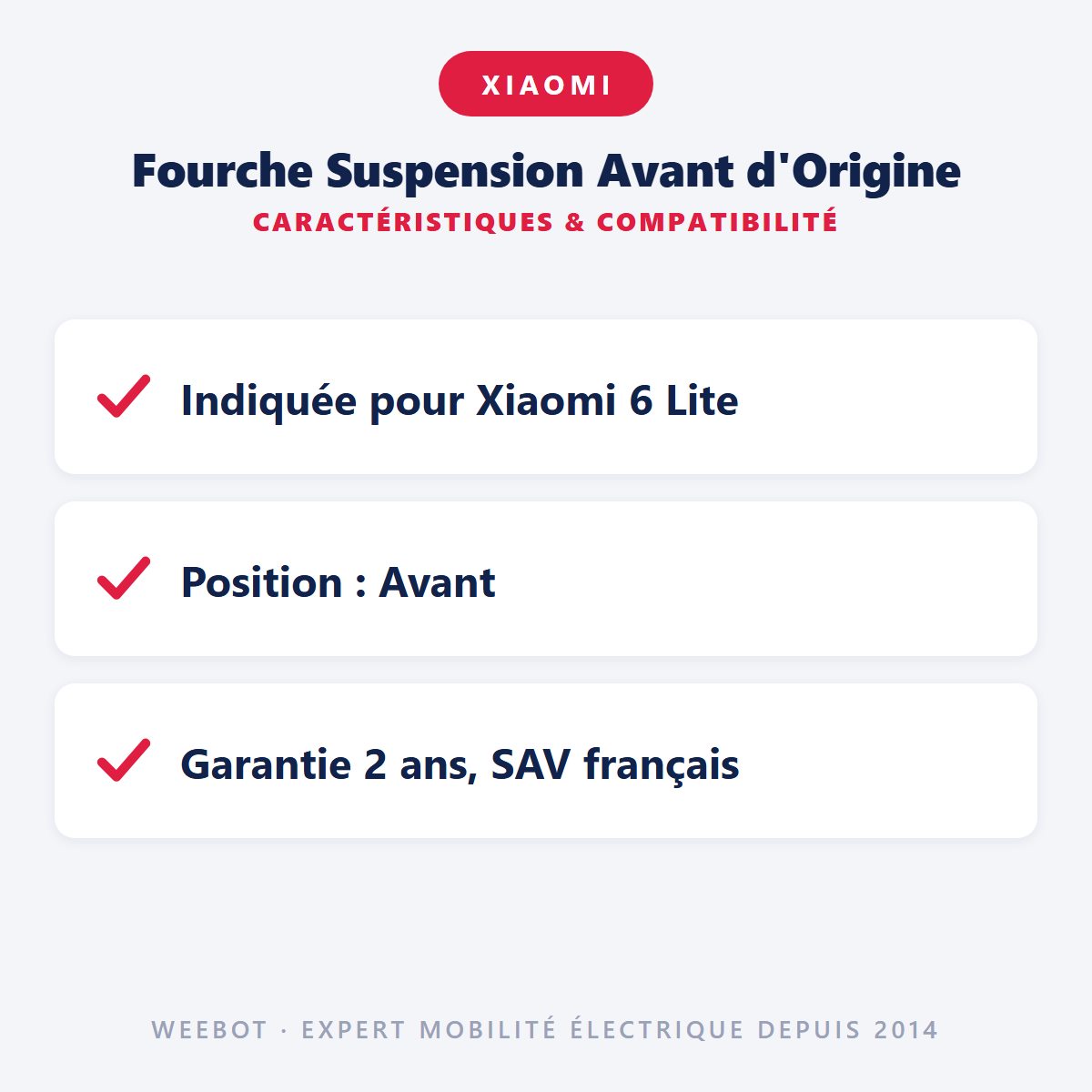 Fourche Suspension Avant d'Origine : caractéristiques et compatibilité
