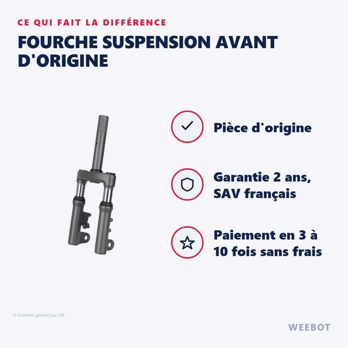 Fourche Suspension Avant d'Origine : les points forts