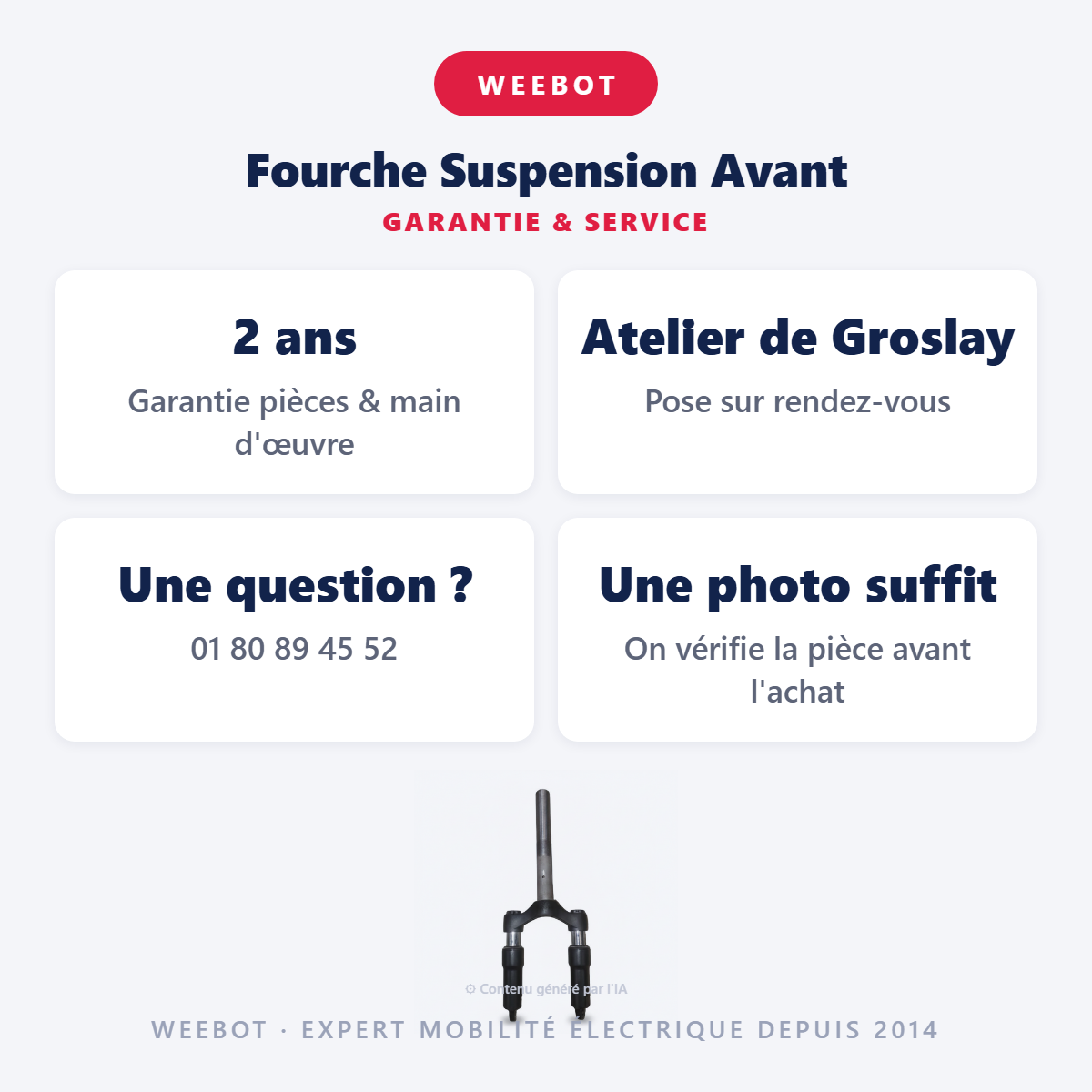 Fourche Suspension Avant : garantie 2 ans et service après-vente