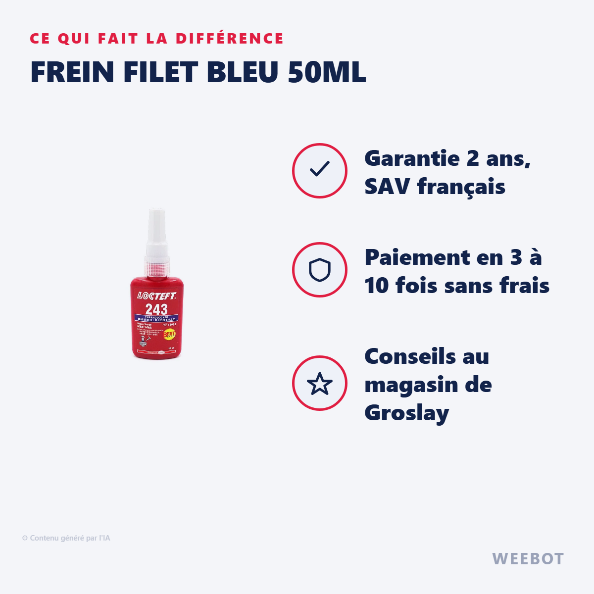 Frein Filet Bleu 50ml : les points forts