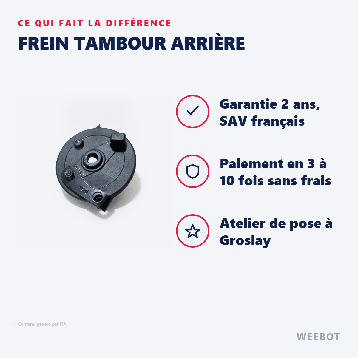 Frein Tambour Arrière pour Trottinette Electrique Weebot Anoki X - Weebot