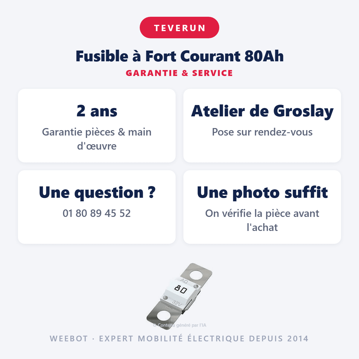Fusible à Fort Courant 80Ah pour Trottinette Electrique Teverun - Weebot