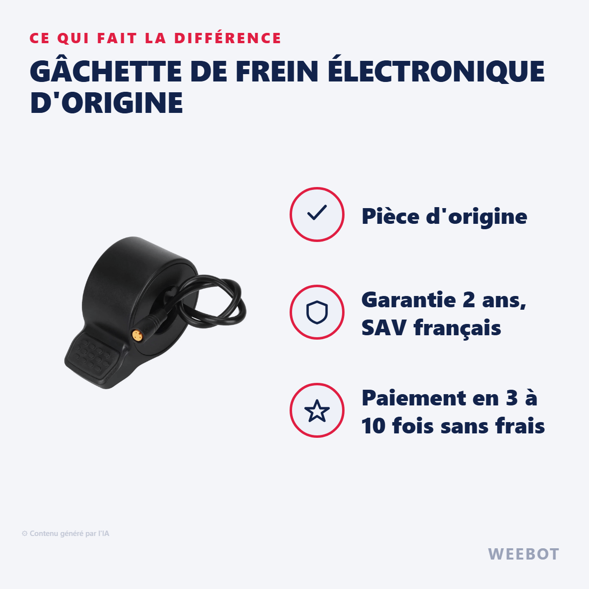 Gâchette de Frein Électronique d'Origine : les points forts