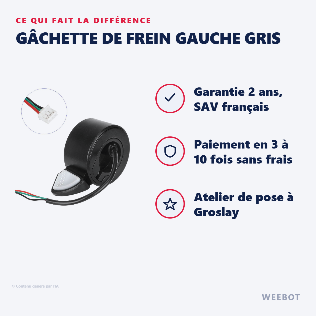Gâchette de Frein Gauche Gris : les points forts