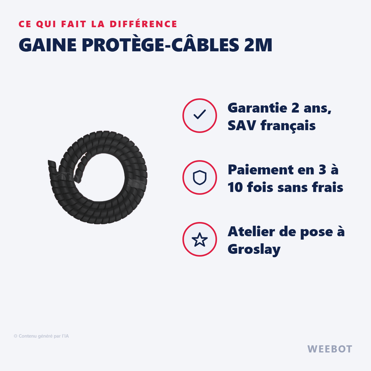 Gaine Protège-Câbles 2m : les points forts