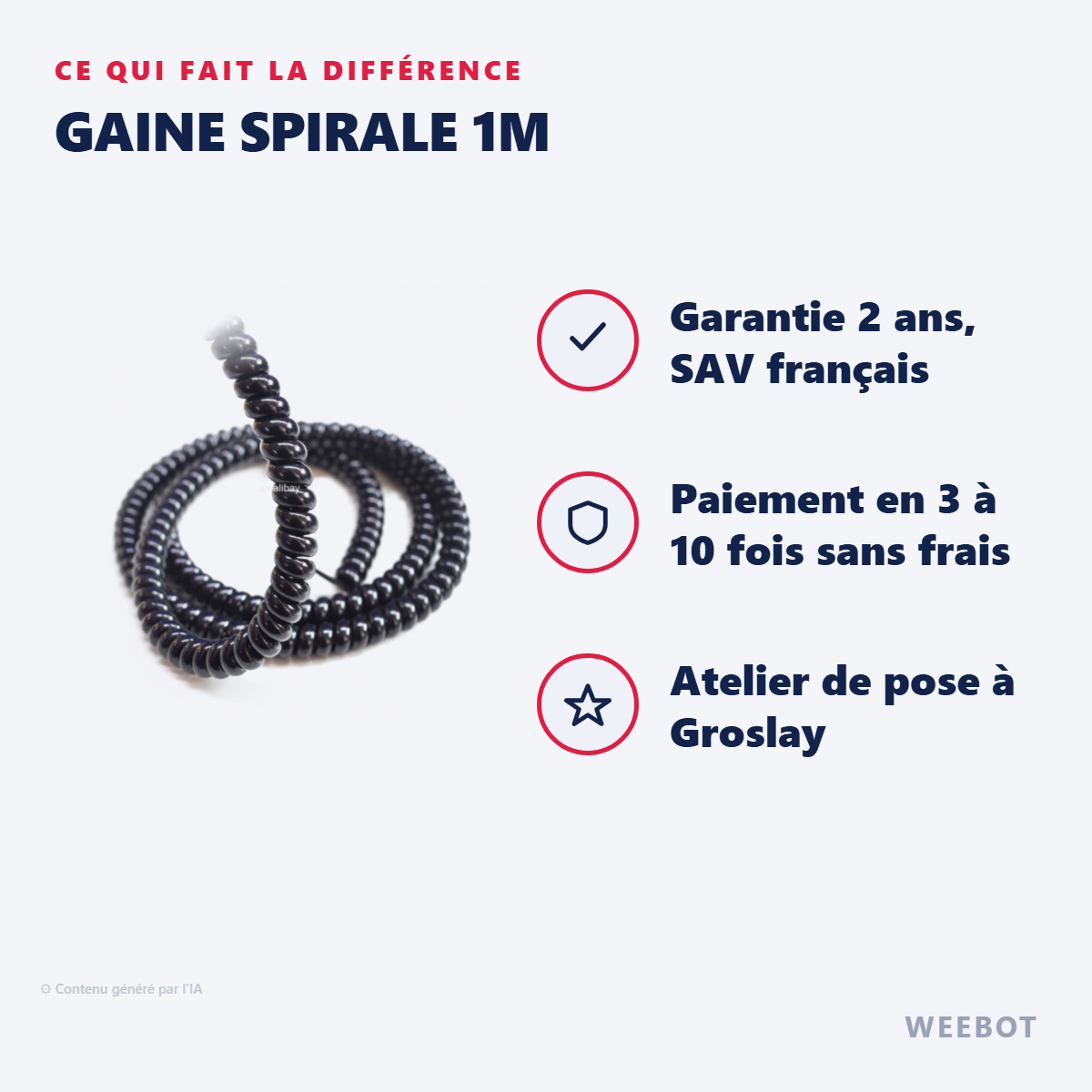 Gaine Spirale 1m : les points forts