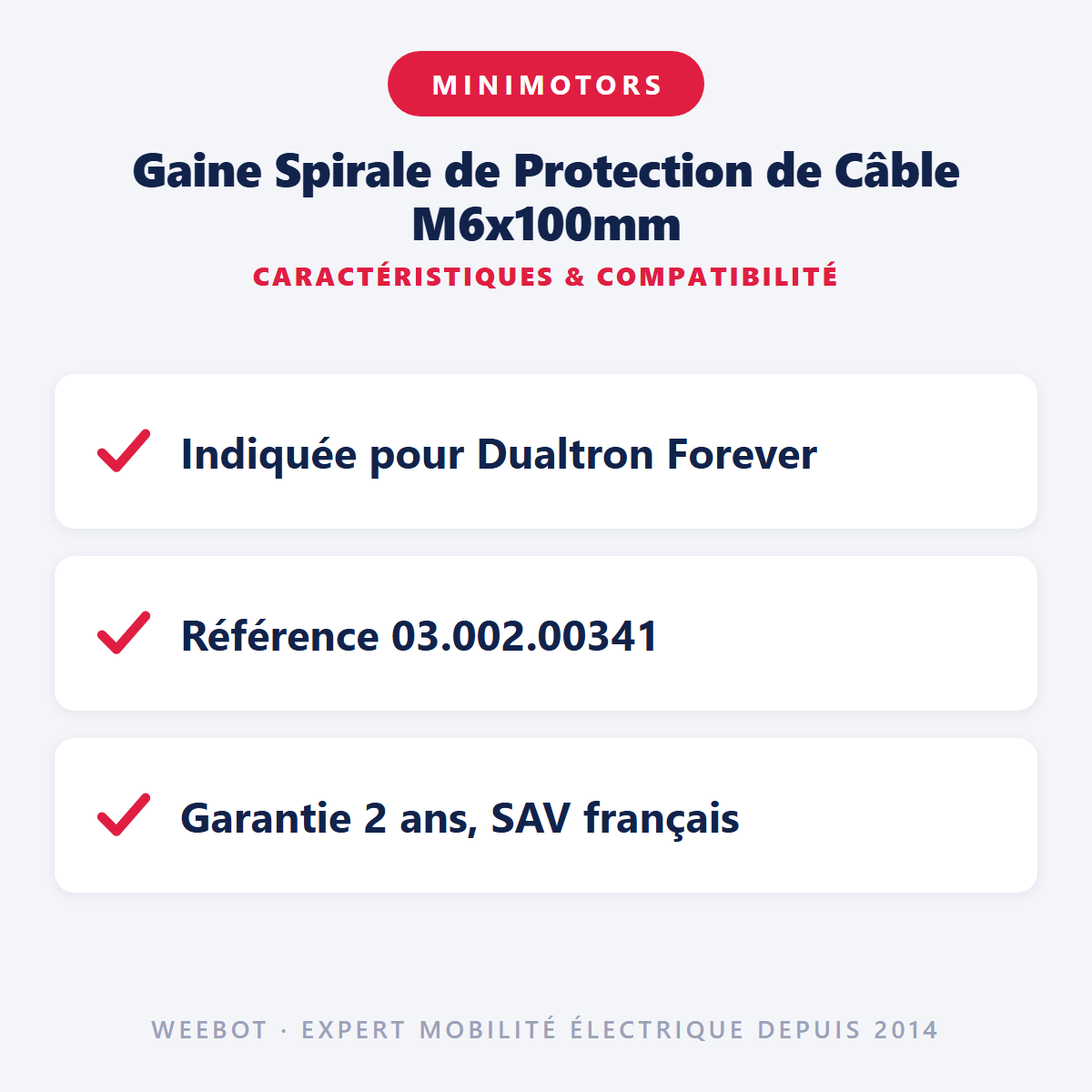 Gaine Spirale de Protection de Câble M6x100mm : caractéristiques et compatibilité