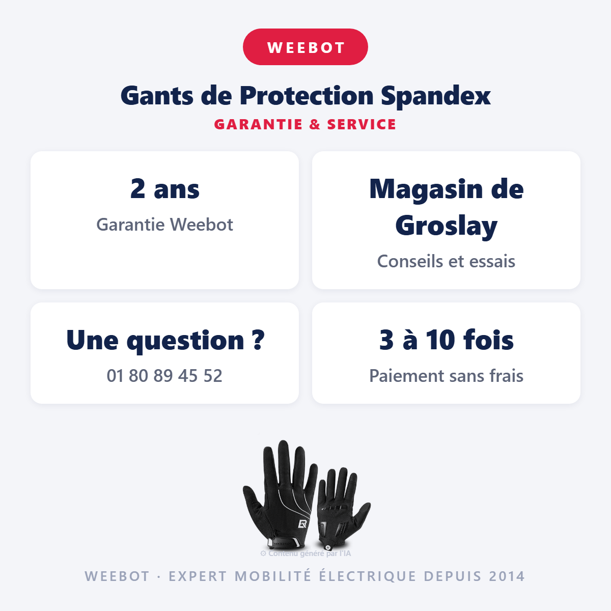 Gants de Protection Spandex : garantie 2 ans et service après-vente