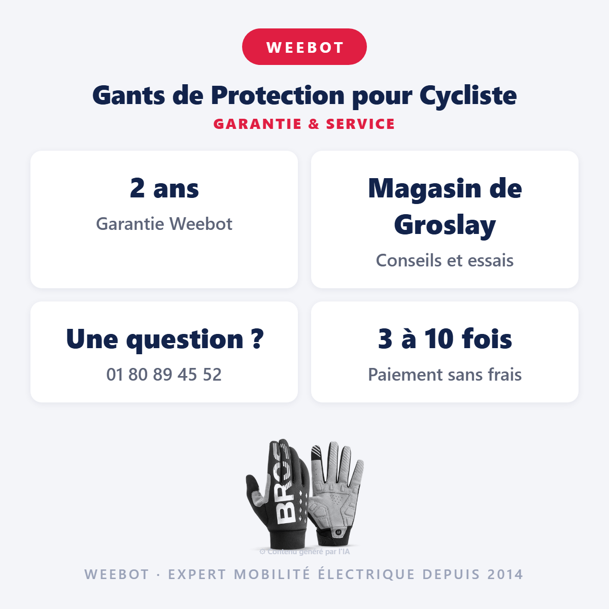 Gants de Protection pour Cycliste : garantie 2 ans et service après-vente
