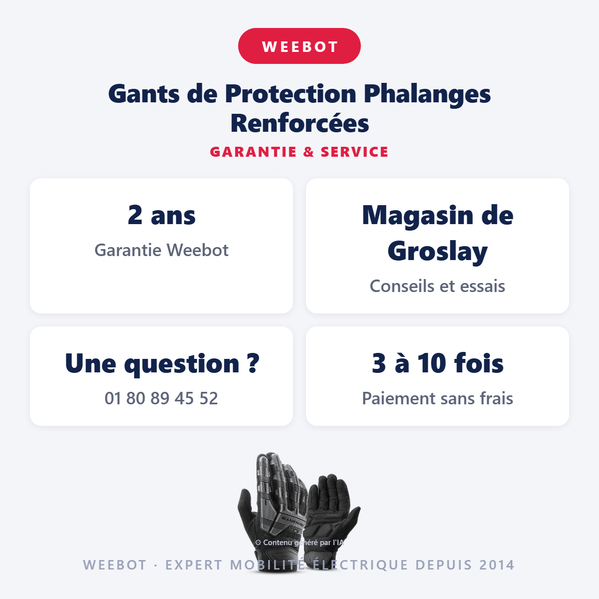 Gants de Protection Phalanges Renforcées : garantie 2 ans et service après-vente