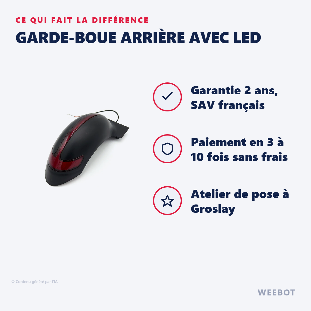 Garde-Boue Arrière avec LED : les points forts