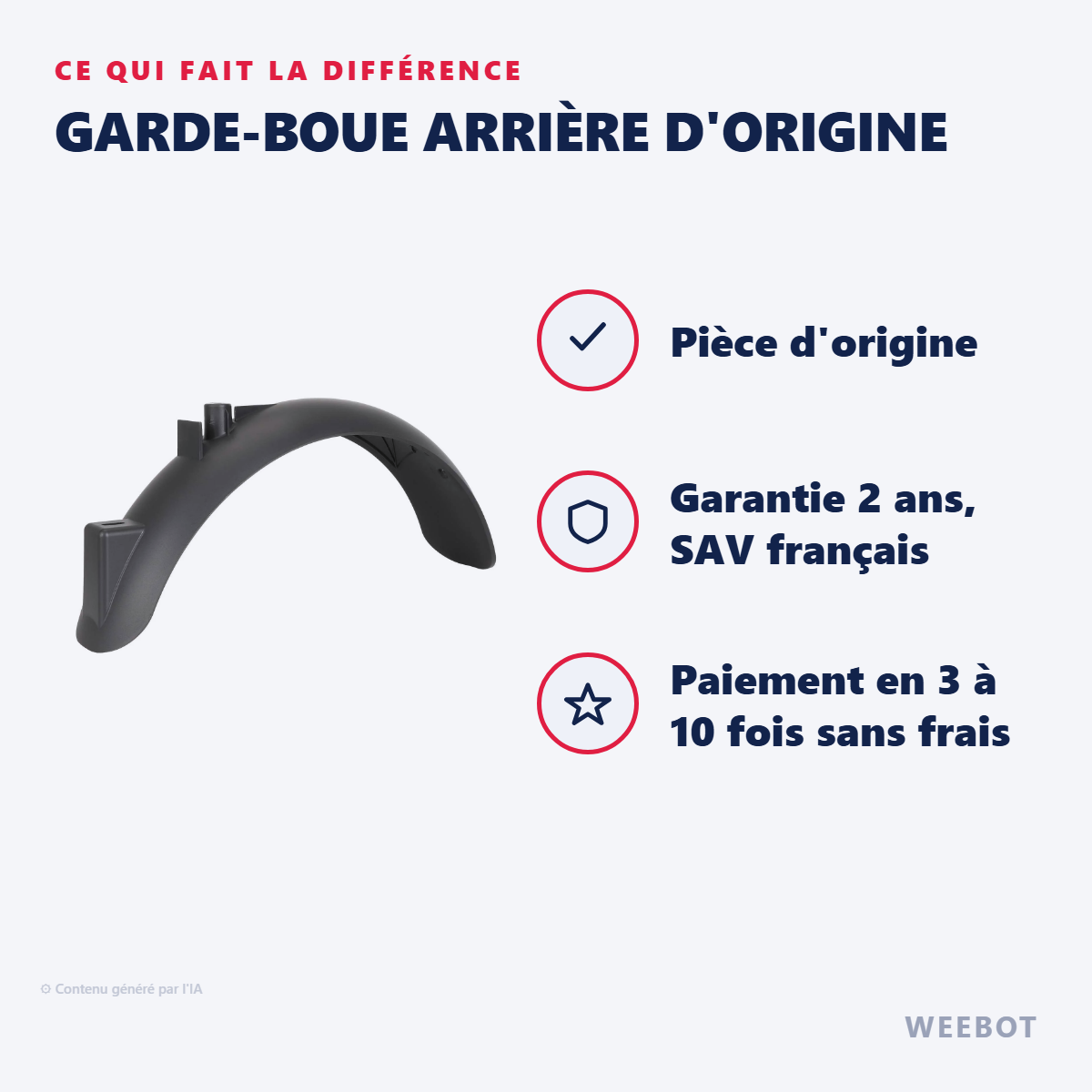 Garde-Boue Arrière d'Origine : les points forts