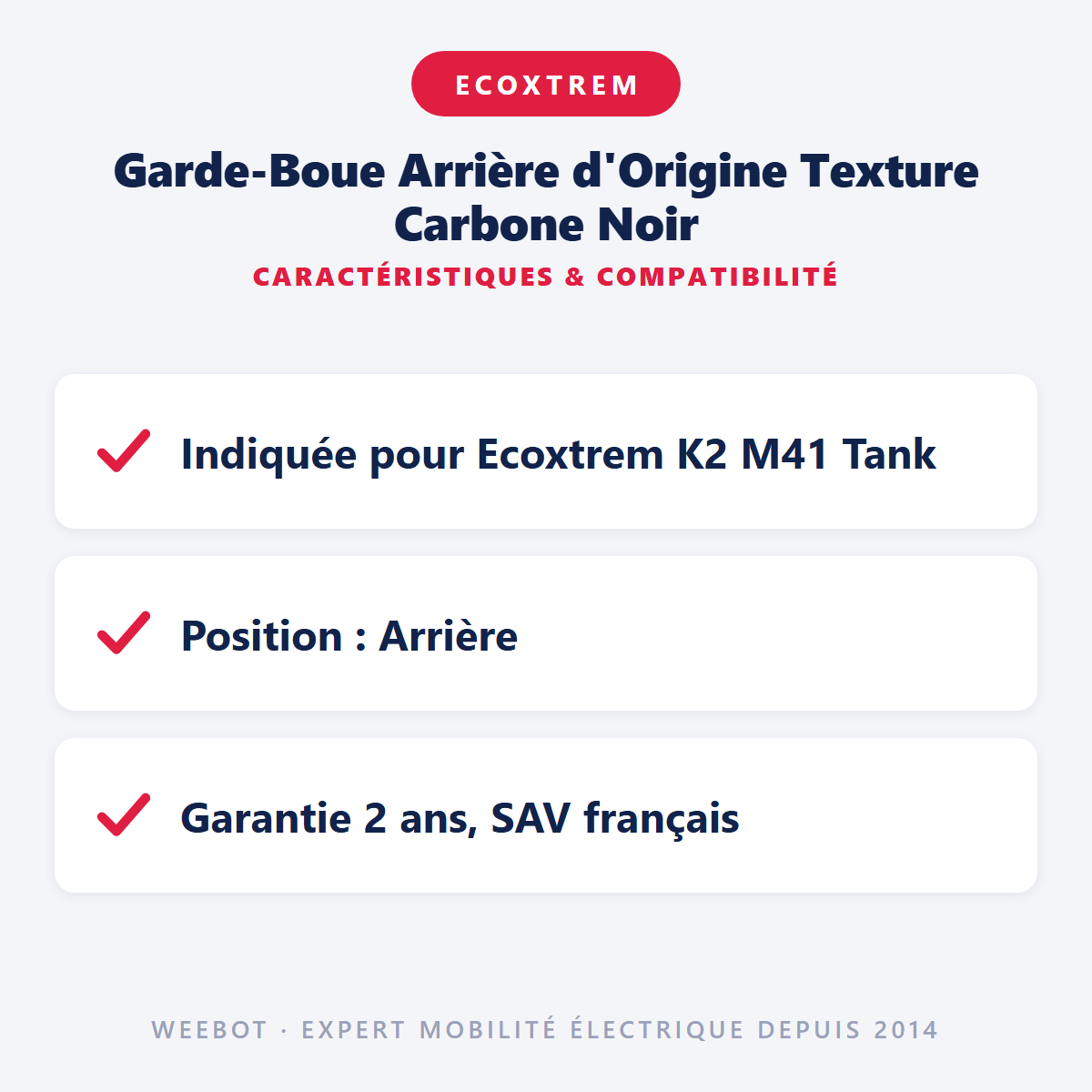 Garde-Boue Arrière d'Origine Texture Carbone Noir : caractéristiques et compatibilité