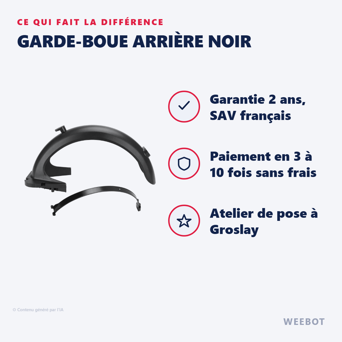 Garde-Boue Arrière Noir : les points forts