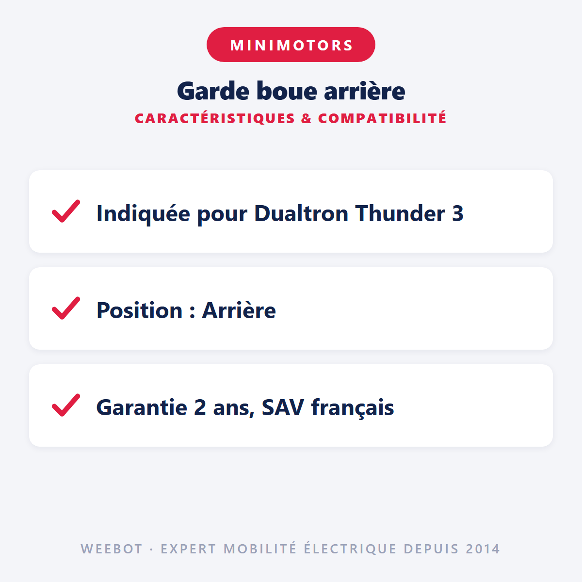Garde boue arrière pour Trottinette Électrique Dualtron Thunder 3 - Weebot