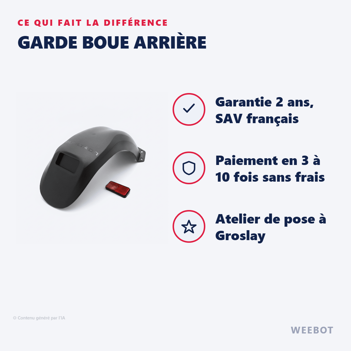 Garde boue arrière pour Trottinette Électrique Dualtron Thunder 3 - Weebot