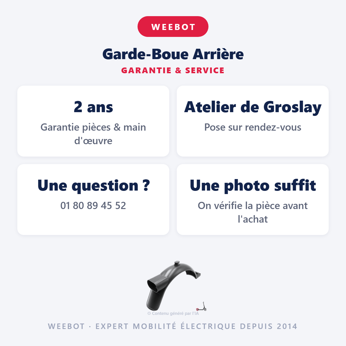 Garde-Boue Arrière : garantie 2 ans et service après-vente