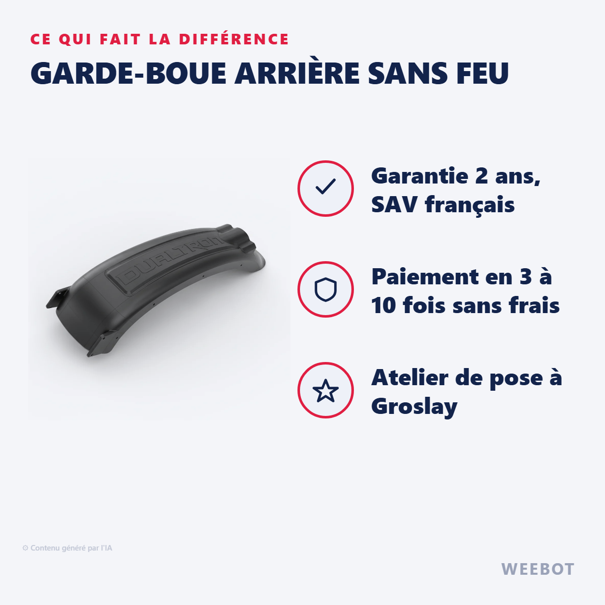 Garde-Boue Arrière Sans Feu : les points forts