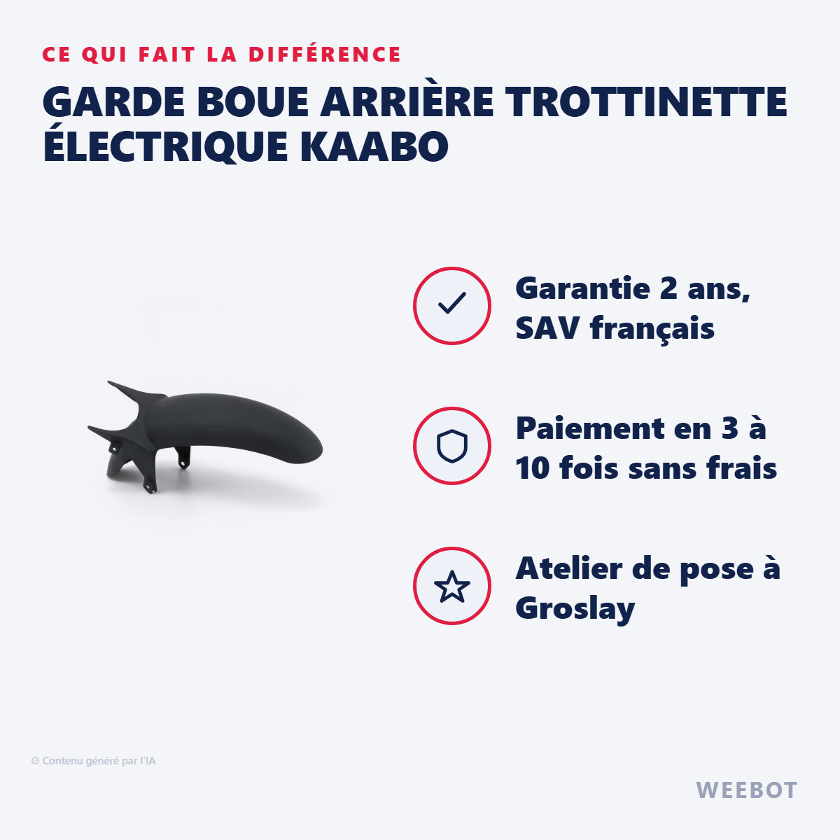 Garde Boue Arrière Trottinette Électrique Kaabo : les points forts