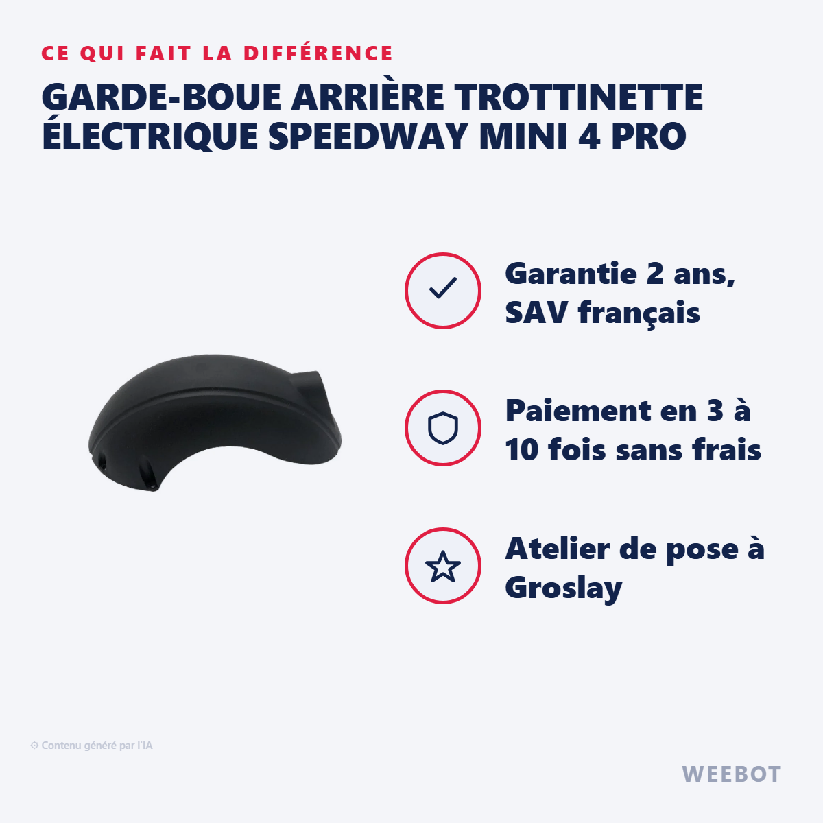 Garde-Boue Arrière Trottinette Électrique Speedway Mini 4 Pro : les points forts