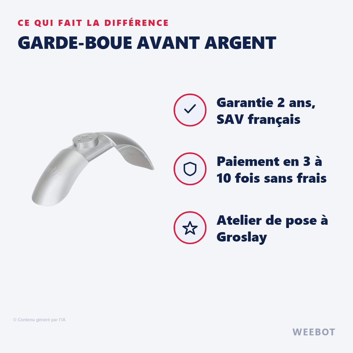 Garde-Boue Avant Argent : les points forts