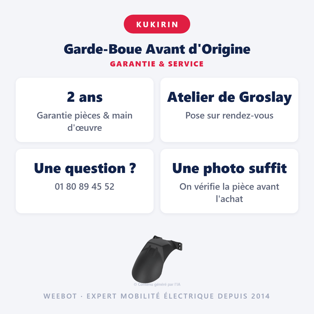 Garde-Boue Avant d'Origine : garantie 2 ans et service après-vente